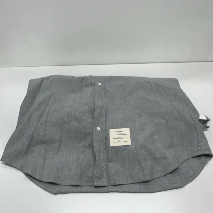 Thom Browne Thom Browne Gray Striped Long Sleeve Shirt Size US M / EU 48-50 / 2 - 12 Thumbnail