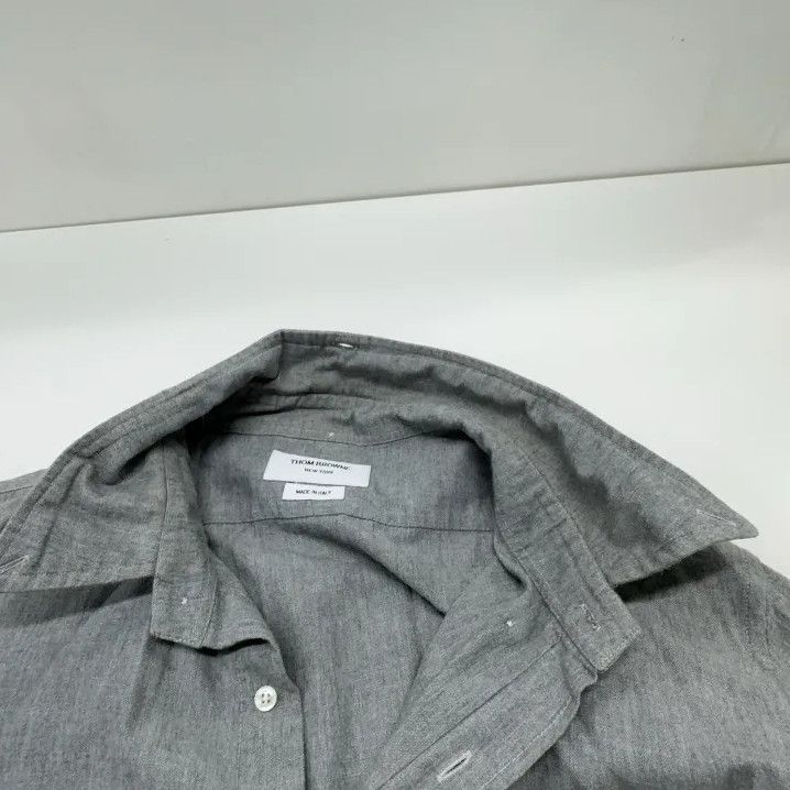 Thom Browne Thom Browne Gray Striped Long Sleeve Shirt Size US M / EU 48-50 / 2 - 7 Thumbnail
