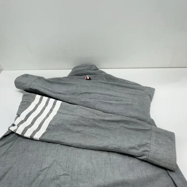 Thom Browne Thom Browne Gray Striped Long Sleeve Shirt Size US M / EU 48-50 / 2 - 13 Thumbnail