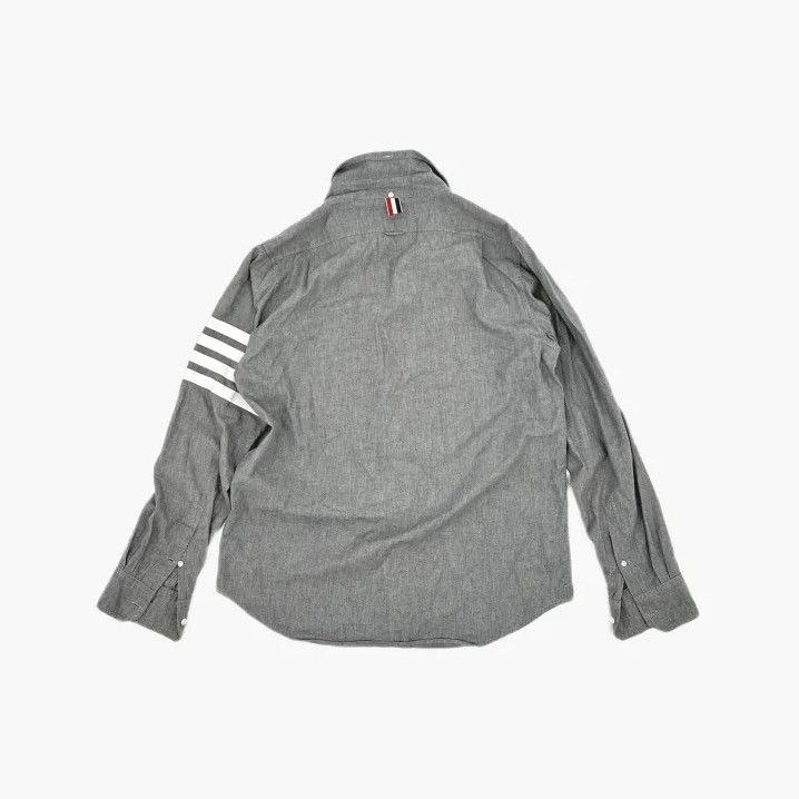 Thom Browne Thom Browne Gray Striped Long Sleeve Shirt Size US M / EU 48-50 / 2 - 3 Thumbnail