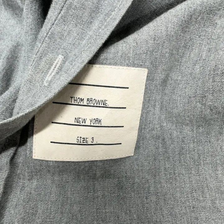 Thom Browne Thom Browne Gray Striped Long Sleeve Shirt Size US M / EU 48-50 / 2 - 5 Thumbnail