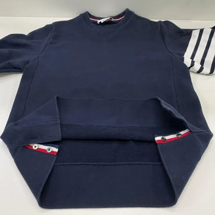 Thom Browne Thom Browne Classic Navy Sweatshirt with Stripes Size US L / EU 52-54 / 3 - 10 Thumbnail