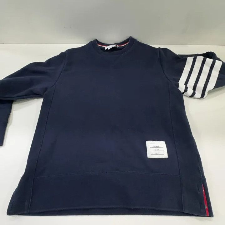 Thom Browne Thom Browne Classic Navy Sweatshirt with Stripes Size US L / EU 52-54 / 3 - 9 Thumbnail