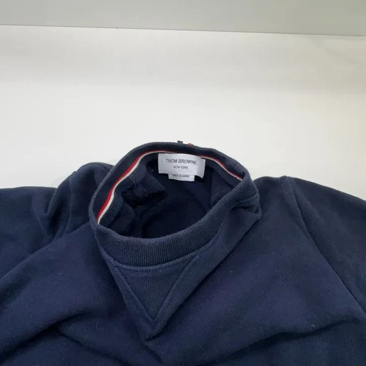 Thom Browne Thom Browne Classic Navy Sweatshirt with Stripes Size US L / EU 52-54 / 3 - 8 Thumbnail