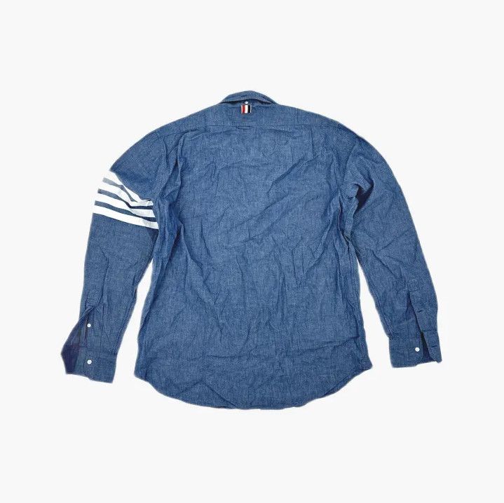 Thom Browne Thom Browne Classic Blue Long Sleeve Button-Up Shirt Size US M / EU 48-50 / 2 - 3 Thumbnail