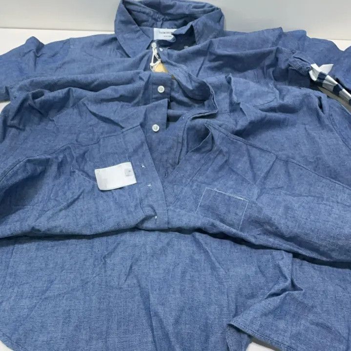 Thom Browne Thom Browne Classic Blue Long Sleeve Button-Up Shirt Size US M / EU 48-50 / 2 - 8 Thumbnail