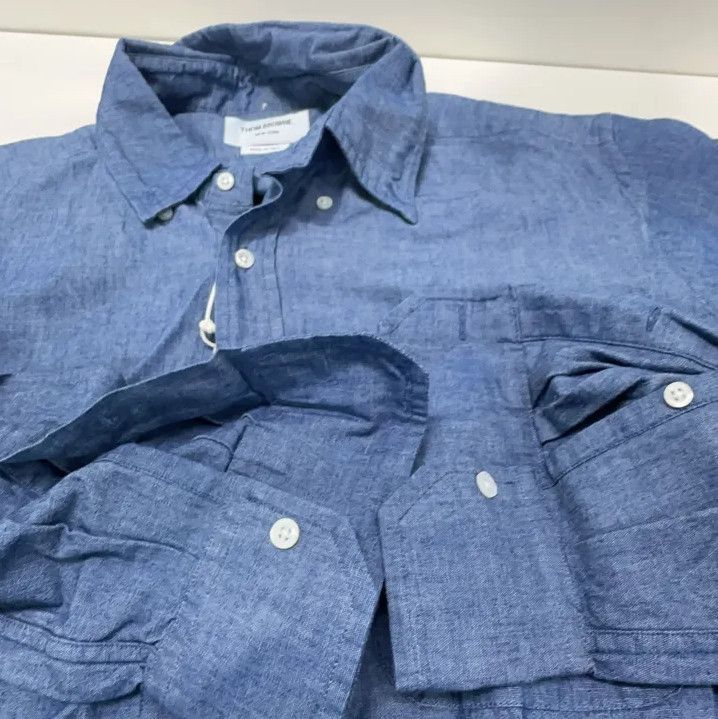 Thom Browne Thom Browne Classic Blue Long Sleeve Button-Up Shirt Size US M / EU 48-50 / 2 - 9 Thumbnail