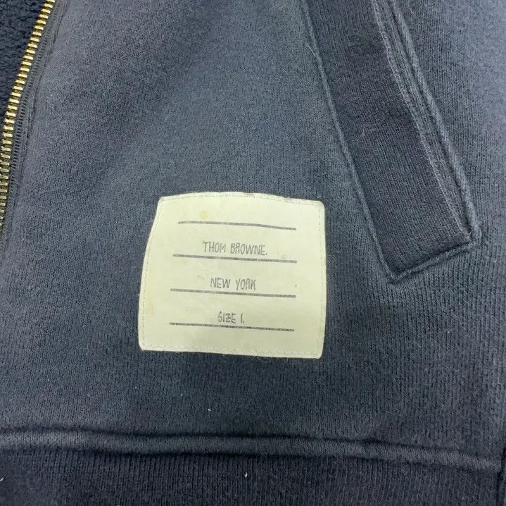 Thom Browne Thom Browne Classic Hooded Zip Jacket in Navy Size US S / EU 44-46 / 1 - 4 Thumbnail