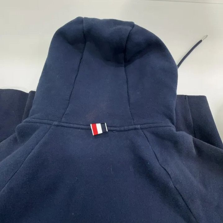 Thom Browne Thom Browne Classic Hooded Zip Jacket in Navy Size US S / EU 44-46 / 1 - 6 Thumbnail