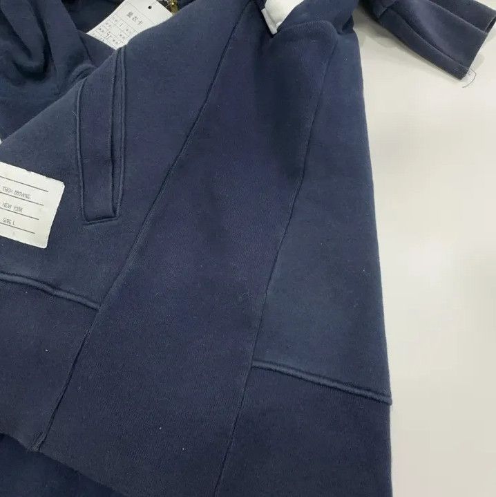 Thom Browne Thom Browne Classic Hooded Zip Jacket in Navy Size US S / EU 44-46 / 1 - 14 Thumbnail