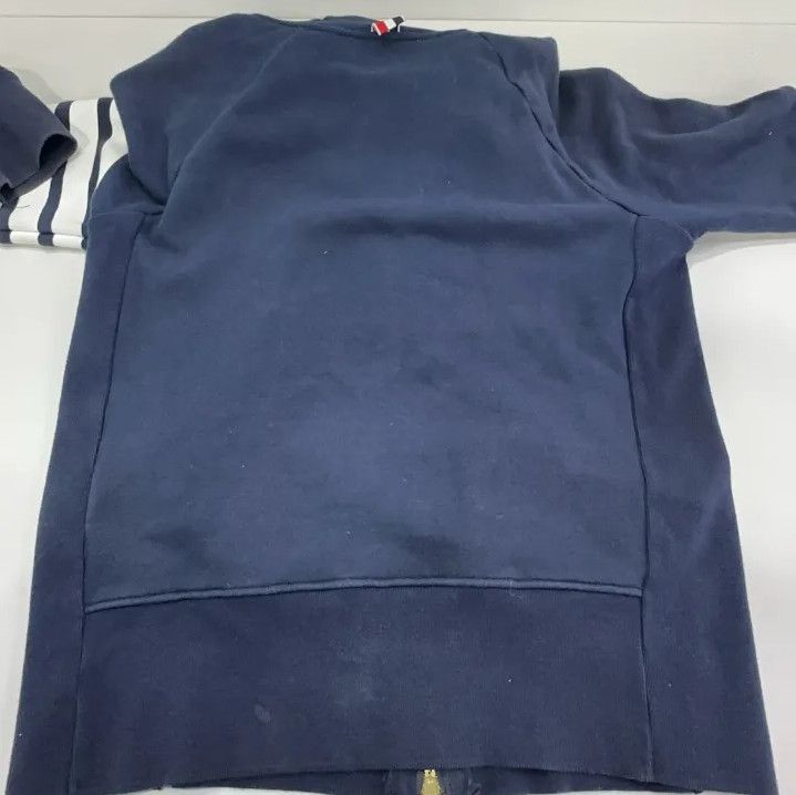 Thom Browne Thom Browne Classic Hooded Zip Jacket in Navy Size US S / EU 44-46 / 1 - 15 Thumbnail