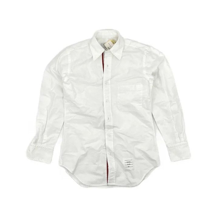Thom Browne Thom Browne Striped White Button-Up Shirt for Men Size US M / EU 48-50 / 2 - 2 Thumbnail