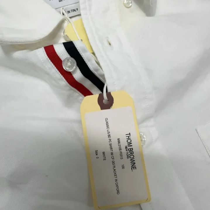 Thom Browne Thom Browne Striped White Button-Up Shirt for Men Size US M / EU 48-50 / 2 - 5 Thumbnail
