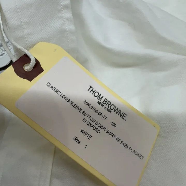 Thom Browne Thom Browne White Long Sleeve Oxford Shirt Size US S / EU 44-46 / 1 - 8 Thumbnail