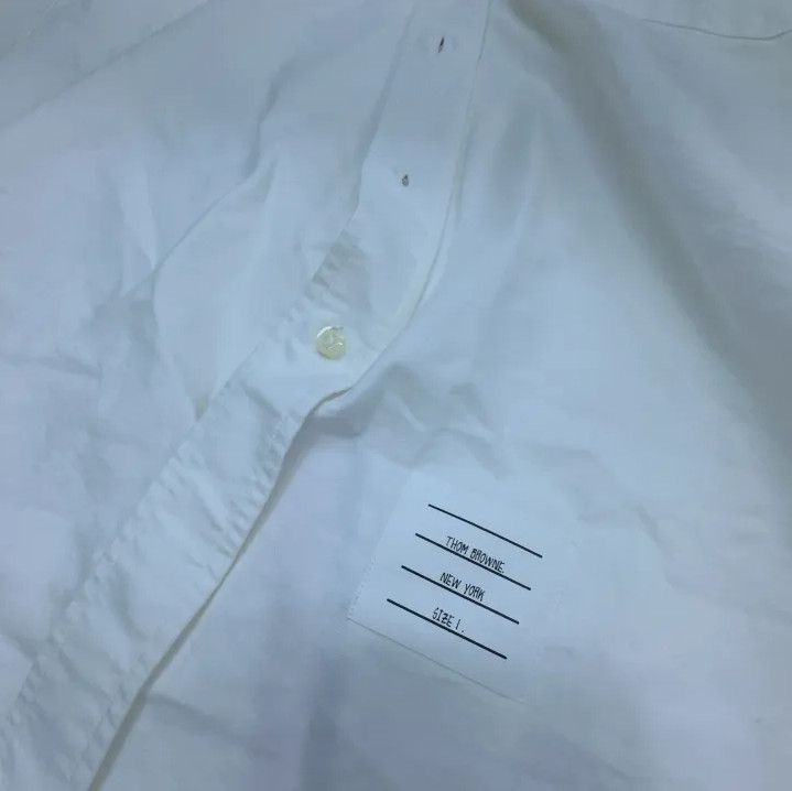 Thom Browne Thom Browne White Long Sleeve Oxford Shirt Size US S / EU 44-46 / 1 - 4 Thumbnail