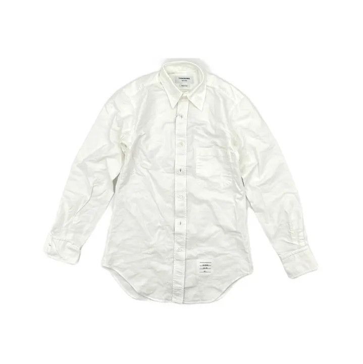 Thom Browne Thom Browne White Long Sleeve Oxford Shirt Size US S / EU 44-46 / 1 - 2 Thumbnail