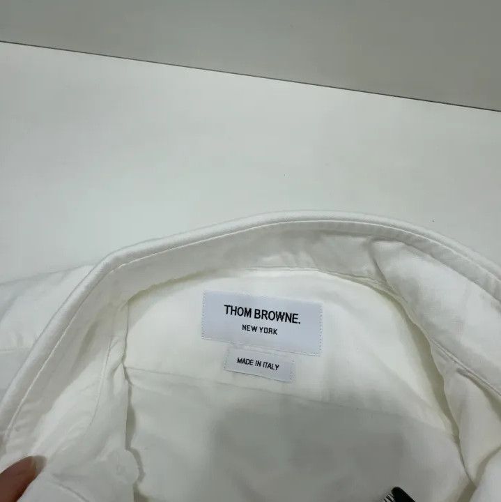 Thom Browne Thom Browne White Long Sleeve Oxford Shirt Size US S / EU 44-46 / 1 - 7 Thumbnail