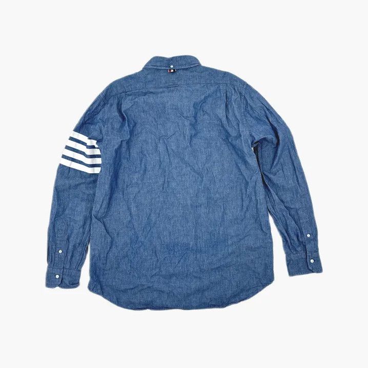 Thom Browne Thom Browne Blue Classic Long Sleeve Shirt Size US L / EU 52-54 / 3 - 3 Thumbnail