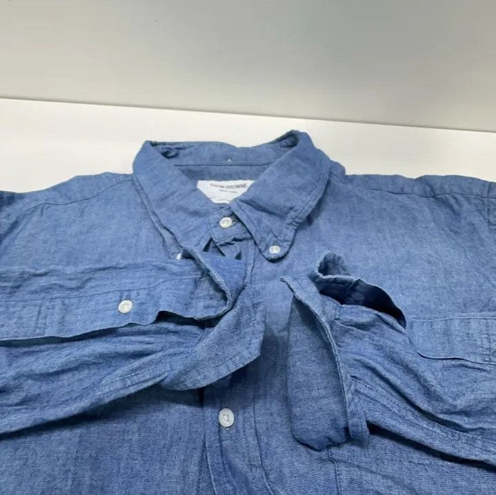 Thom Browne Thom Browne Blue Classic Long Sleeve Shirt Size US L / EU 52-54 / 3 - 8 Thumbnail