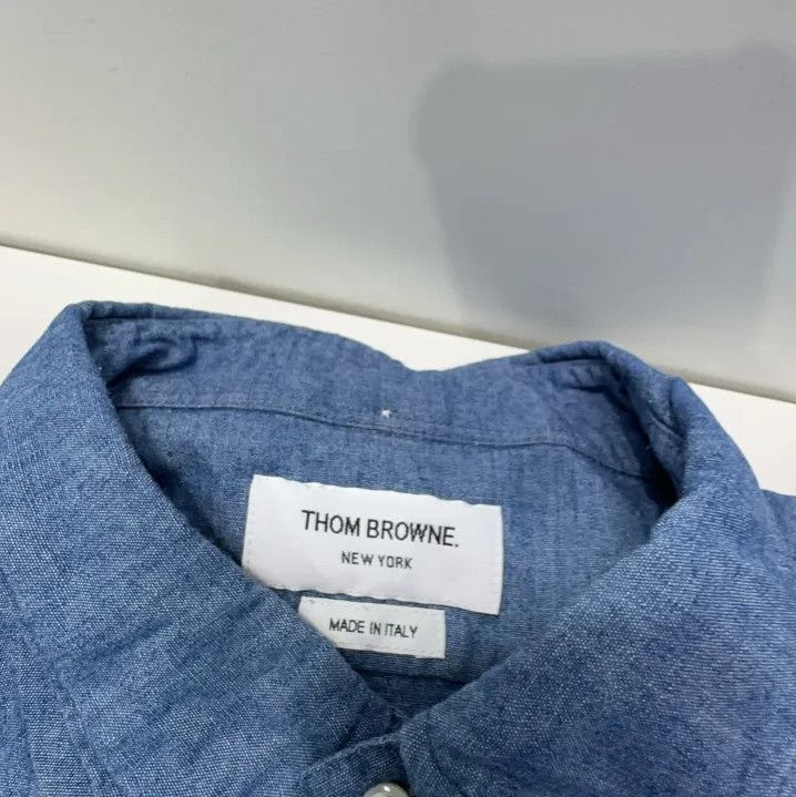 Thom Browne Thom Browne Blue Classic Long Sleeve Shirt Size US L / EU 52-54 / 3 - 5 Thumbnail