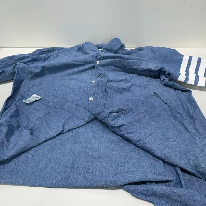 Thom Browne Thom Browne Blue Classic Long Sleeve Shirt Size US L / EU 52-54 / 3 - 7 Thumbnail