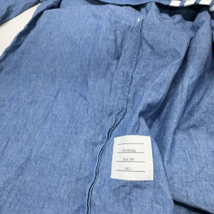 Thom Browne Thom Browne Blue Classic Long Sleeve Shirt Size US L / EU 52-54 / 3 - 11 Thumbnail