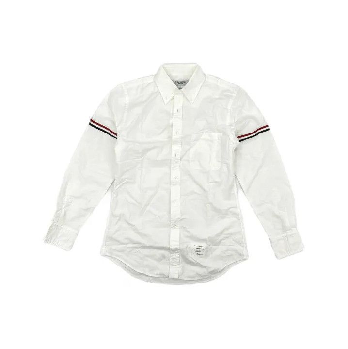 Thom Browne Thom Browne White Striped Long Sleeve Shirt Size US S / EU 44-46 / 1 - 2 Thumbnail