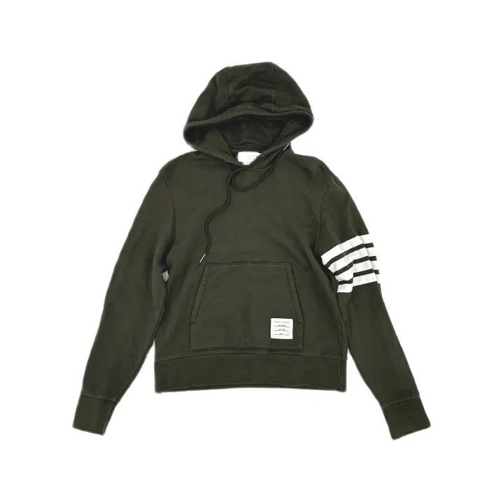 Thom Browne Thom Browne Classic Green Hoodie with Stripes Size US M / EU 48-50 / 2 - 2 Thumbnail
