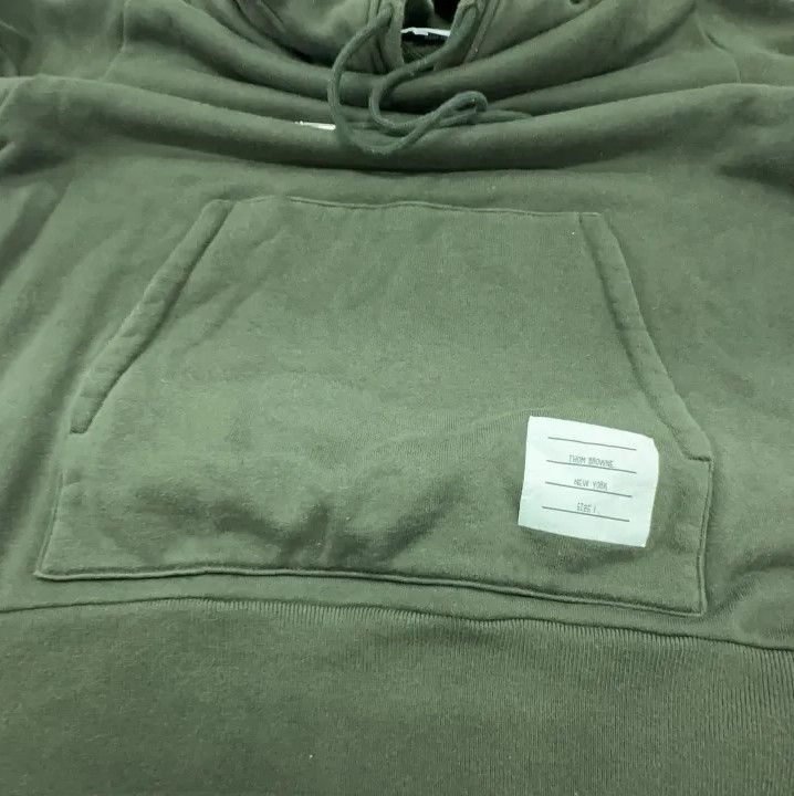 Thom Browne Thom Browne Classic Green Hoodie with Stripes Size US M / EU 48-50 / 2 - 9 Thumbnail