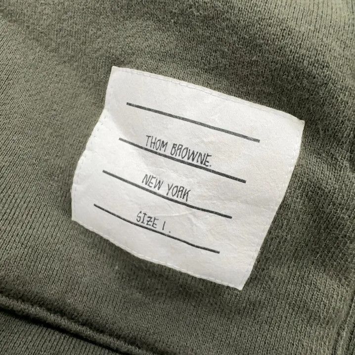 Thom Browne Thom Browne Classic Green Hoodie with Stripes Size US M / EU 48-50 / 2 - 5 Thumbnail