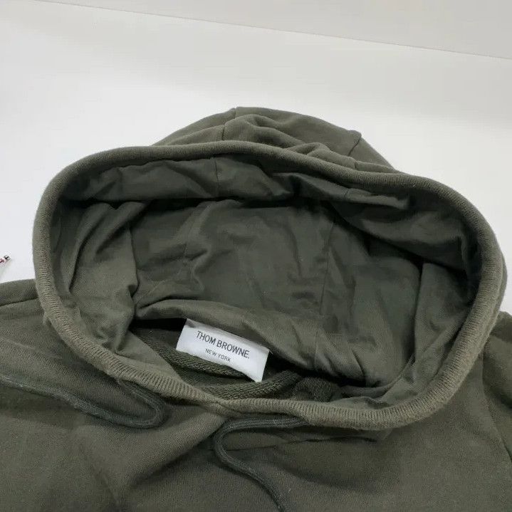 Thom Browne Thom Browne Classic Green Hoodie with Stripes Size US M / EU 48-50 / 2 - 7 Thumbnail