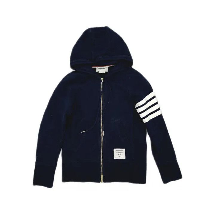 Thom Browne Thom Browne Classic Zip Hoodie with Stripe Design Size US M / EU 48-50 / 2 - 2 Thumbnail