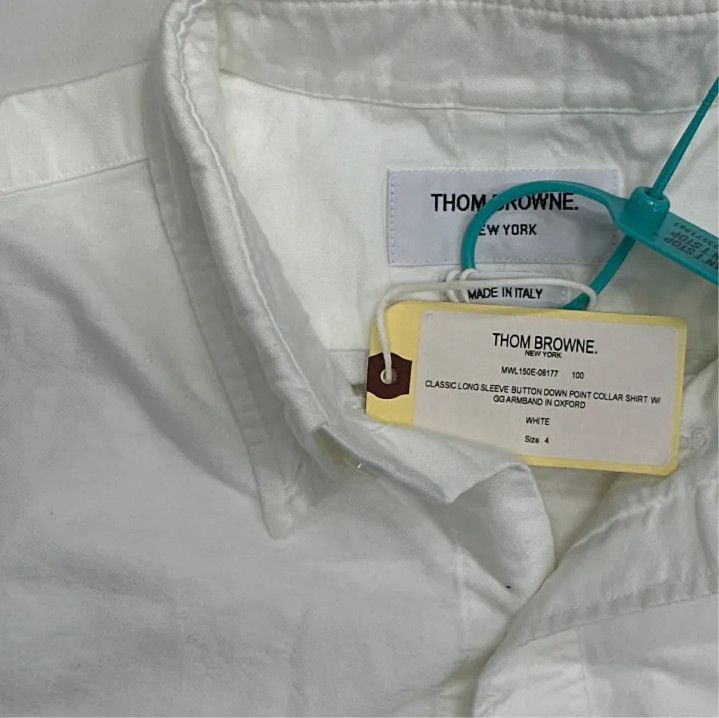 Thom Browne Thom Browne White Long Sleeve Button-Up Shirt Size US S / EU 44-46 / 1 - 2 Thumbnail
