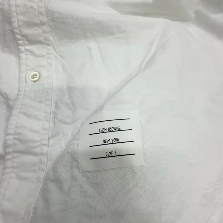 Thom Browne Thom Browne White Striped Long Sleeve Shirt Size US M / EU 48-50 / 2 - 4 Thumbnail