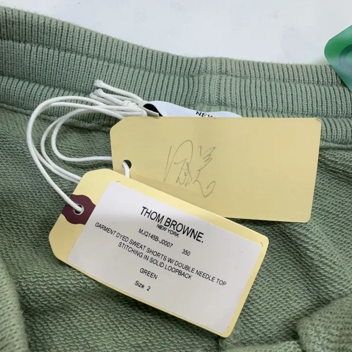 Thom Browne Thom Browne Green Mid-Waist Athletic Shorts Size US 27 - 7 Thumbnail