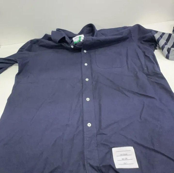 Thom Browne Thom Browne Classic Long Sleeve Shirt in Navy Size US L / EU 52-54 / 3 - 8 Thumbnail