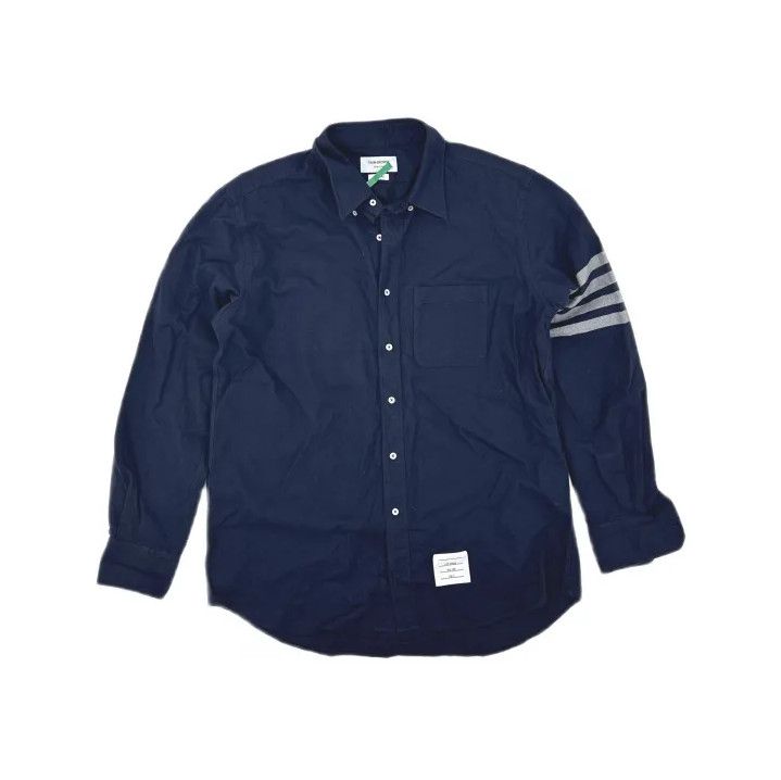 Thom Browne Thom Browne Classic Long Sleeve Shirt in Navy Size US L / EU 52-54 / 3 - 2 Thumbnail
