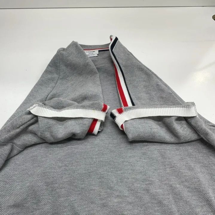 Thom Browne Thom Browne Gray Side Stripe Short Sleeve Polo Size US L / EU 52-54 / 3 - 8 Thumbnail