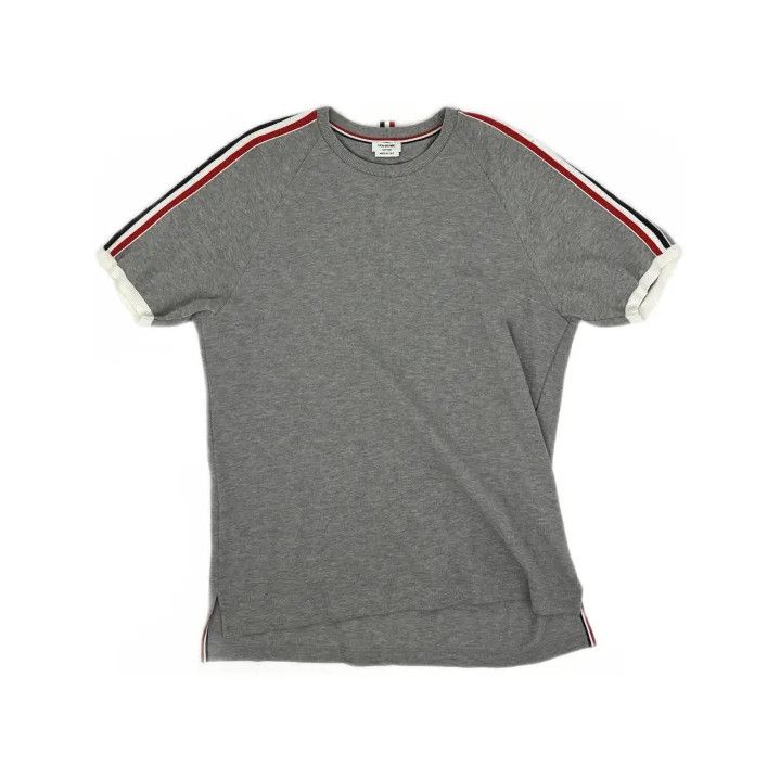 Thom Browne Thom Browne Gray Side Stripe Short Sleeve Polo Size US L / EU 52-54 / 3 - 2 Thumbnail