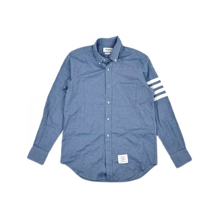 Thom Browne Thom Browne Classic Striped Long Sleeve Button-Up Shirt Size US M / EU 48-50 / 2 - 2 Thumbnail