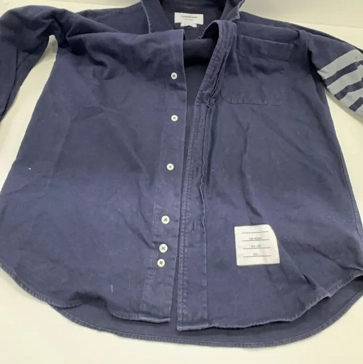 Thom Browne Thom Browne Classic Navy Long Sleeve Shirt Size US S / EU 44-46 / 1 - 9 Thumbnail