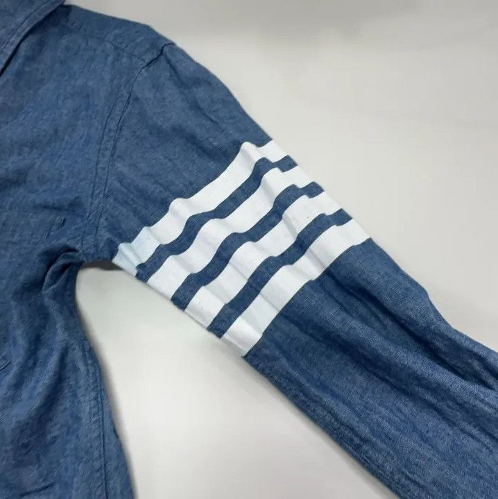 Thom Browne Thom Browne Classic Long Sleeve Shirt in Blue Size US S / EU 44-46 / 1 - 7 Thumbnail
