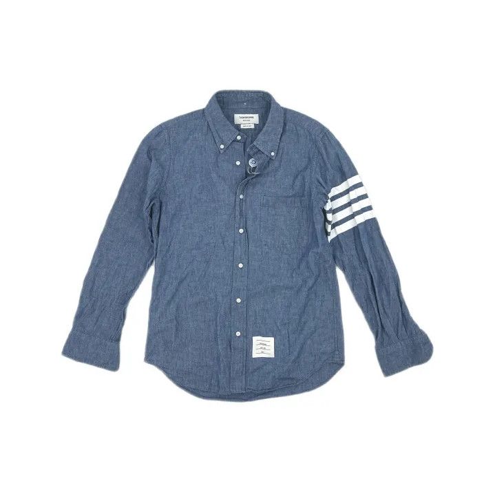 Thom Browne Thom Browne Classic Long Sleeve Shirt in Blue Size US S / EU 44-46 / 1 - 2 Thumbnail