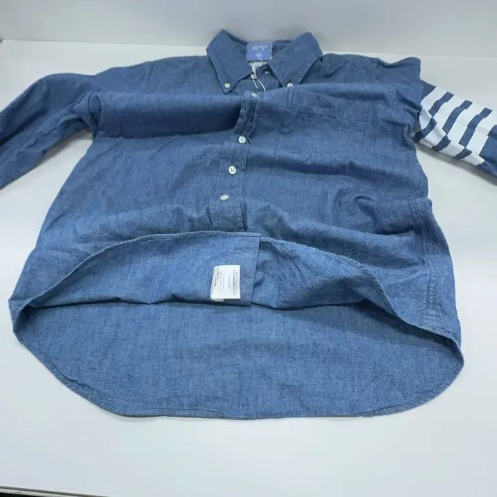 Thom Browne Thom Browne Classic Long Sleeve Shirt in Blue Size US S / EU 44-46 / 1 - 8 Thumbnail