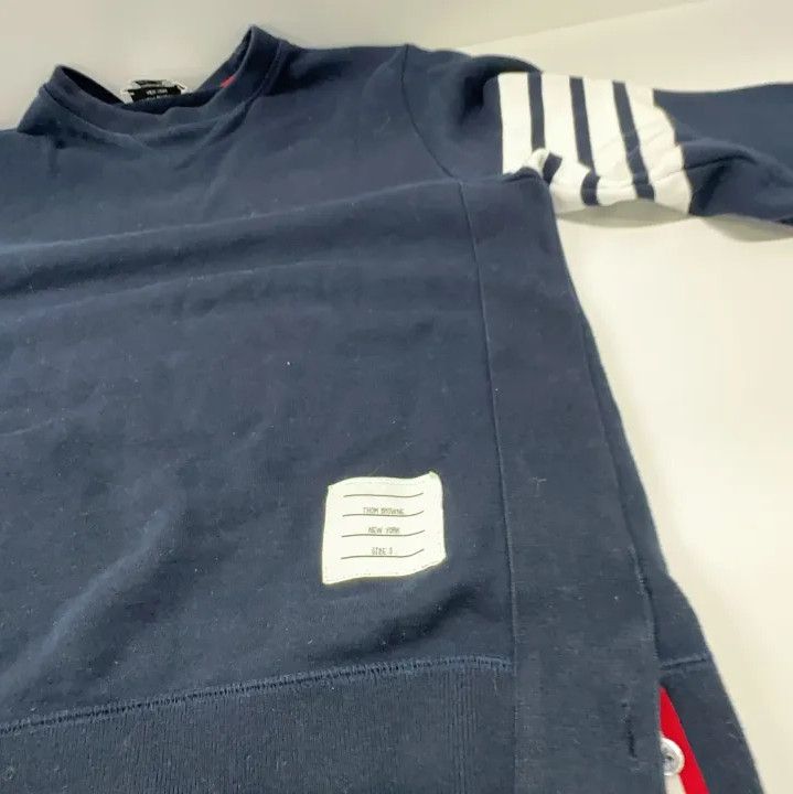 Thom Browne Thom Browne Classic Navy Crewneck Sweatshirt Size US M / EU 48-50 / 2 - 11 Thumbnail