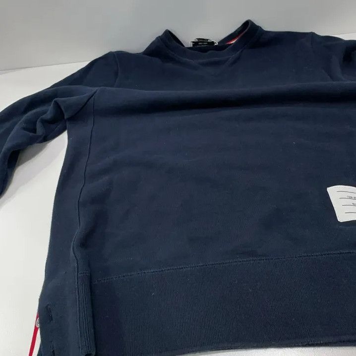 Thom Browne Thom Browne Classic Navy Crewneck Sweatshirt Size US M / EU 48-50 / 2 - 10 Thumbnail