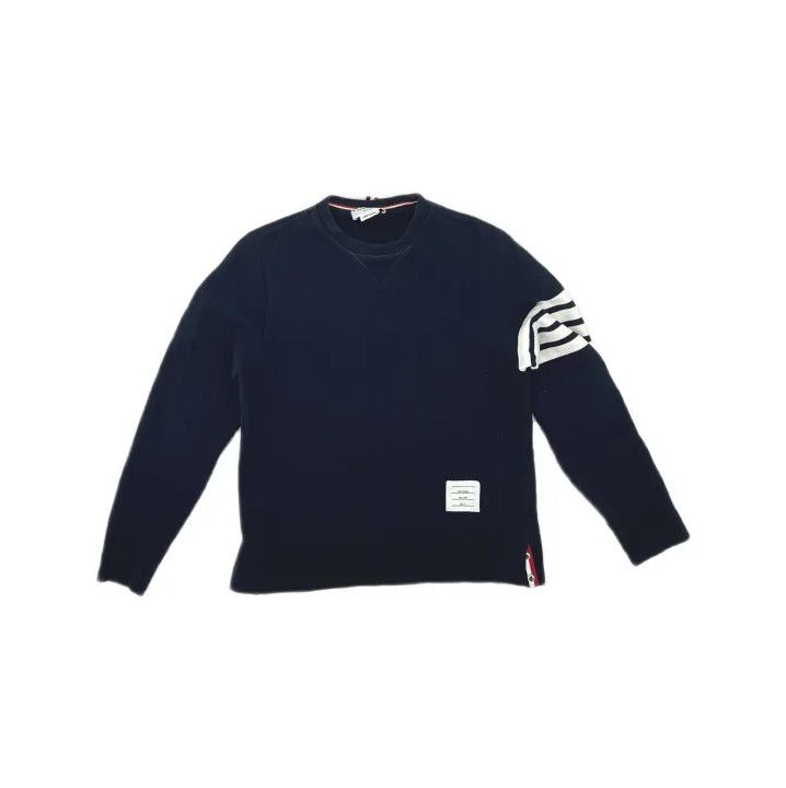 Thom Browne Thom Browne Classic Navy Crewneck Sweatshirt Size US M / EU 48-50 / 2 - 2 Thumbnail