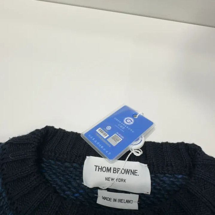 Thom Browne Thom Browne Striped Fish Pattern Knit Sweater Size US S / EU 44-46 / 1 - 6 Thumbnail