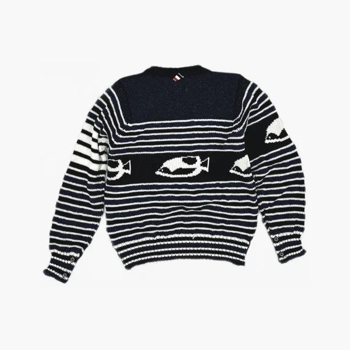 Thom Browne Thom Browne Striped Fish Pattern Knit Sweater Size US S / EU 44-46 / 1 - 3 Thumbnail