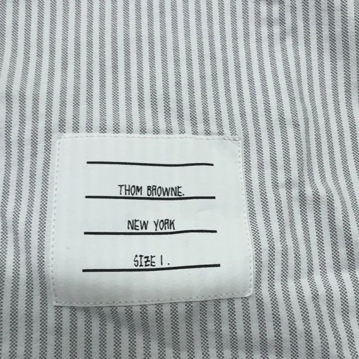 Thom Browne Thom Browne Gray Striped Short Sleeve Shirt Size US S / EU 44-46 / 1 - 4 Thumbnail